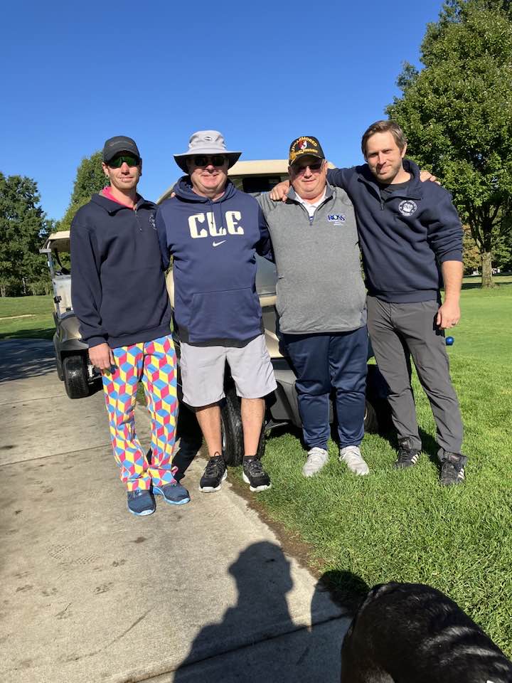 Neils Team 3 in front of Golf cart